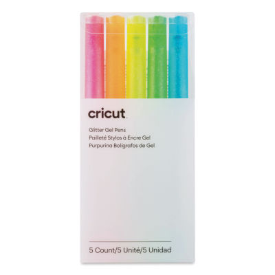 Cricut Gel Pen Set - Set of 5, Neon Glitter, 0.8 mm (In package)