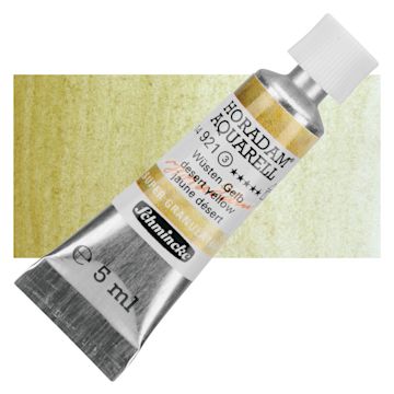 Open in modal - Schmincke Horadam Aquarell Watercolor - Desert Yellow, 5 ml tube and swatch