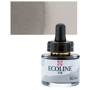 Open in modal - Ecoline Liquid Watercolor with Dropper - Warm Gray, 30 ml jar and swatch