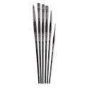 Richeson Grey Matters Brush Set - Synthetic Acrylic Brushes, Long Handle, Set of 6
