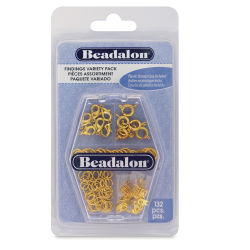 Beadalon Jewelry Findings Variety Pack - Gold, Pkg of 132