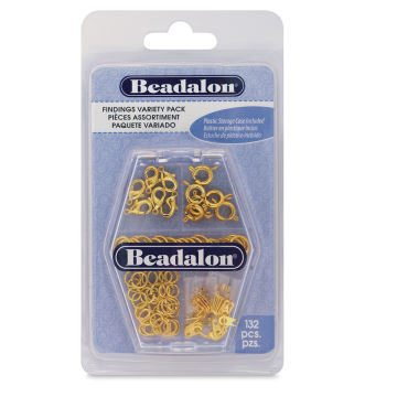 Beadalon Jewelry Findings Variety Packs - Front of blister pack of Gold Findings