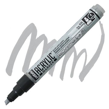Open in modal - Pebeo Acrylic Marker - Grey, 4 mm, Chisel Nib marker and swatch