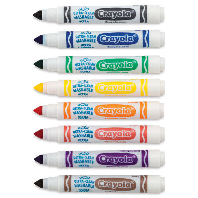 Crayola Ultra-Clean Washable Marker Set - Classic Colors, Broad Tip, Set of 8