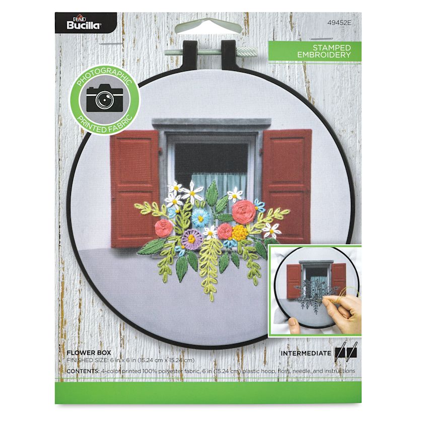 Bucilla Photographic Fabric Stamped Embroidery Kits BLICK Art Materials