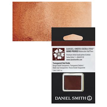 Open in modal - Daniel Smith Extra Fine Watercolor Half Pan - Transparent Red Oxide and swatch