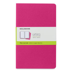 Moleskine Cahier Journals - 8-1/4" x 5", Blank, Kinetic Pink, Pkg of 3