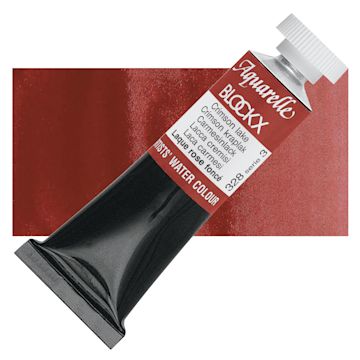 Open in modal - Blockx Artists' Watercolor - Crimson Lake, 15 ml Tube and swatch