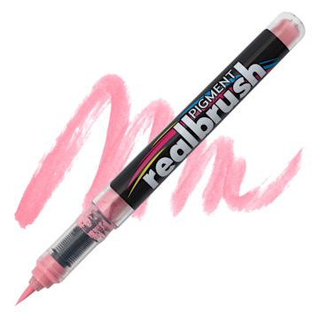 Open in modal - Karin Realbrush Pigment Marker - Pastel Red, swatch and marker
