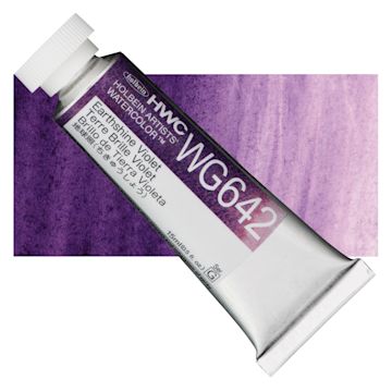 Open in modal - Holbein Artists' Watercolor - Earthshine Violet, 15 ml tube and swatch