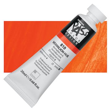 Open in modal - ShinHan Pass Colors Opaque Watercolor Tube - Vermilion, 20 ml tube and swatch
