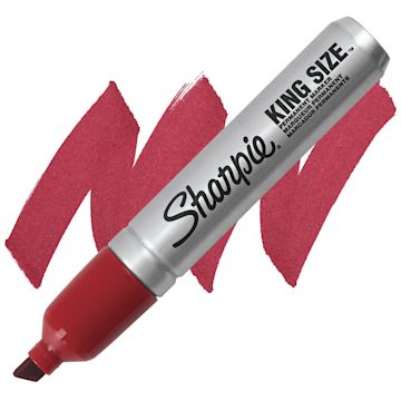 Open in modal - Sharpie King Size Marker - Red, Wide marker and swatch