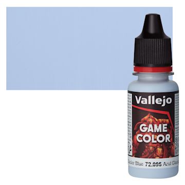 Open in modal - Vallejo Game Color Acrylic Paint - Glacier Blue - Bottle and Swatch