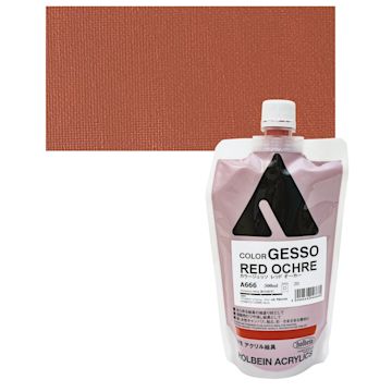 Open in modal - Holbein Acryla Gesso - Red Ochre, 300 ml pouch and swatch