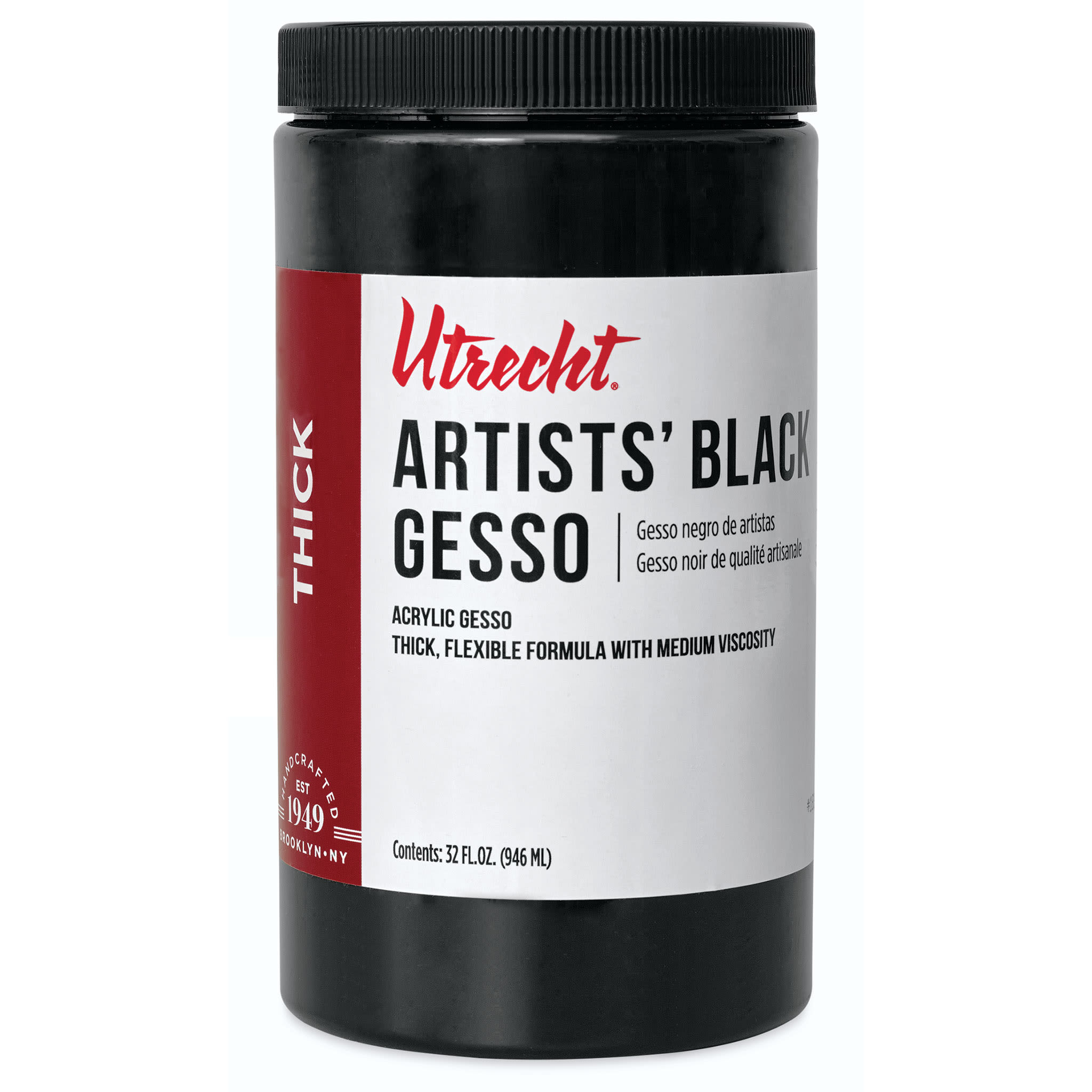 New look! Same formula - Utrecht Artists Acrylic Gesso - Black, 32 oz