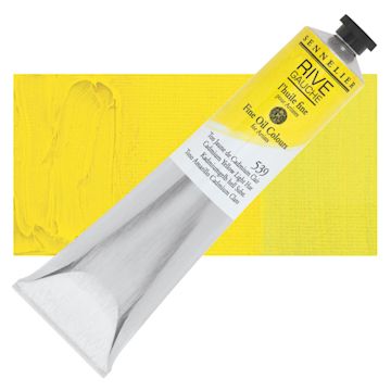 Open in modal - Sennelier Rive Gauche Artists Oil Color - Cadmium Yellow Light Hue 200 ml tube and swatch