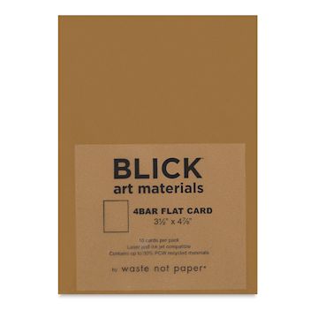 Open in modal - Blick Cards and Envelopes - 4 Bar Flat Card, Antique Gold, 3-1/2" x 4-7/8", Pkg of 10, front of packaging