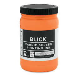 Blick Water-Base Acrylic Textile Screen Printing Ink - Fluorescent Orange, Quart