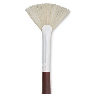 Silver Brush Silverstone Premium White Hog Bristle Brush - Fan, Long Handle, Size 2