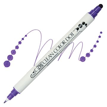 Open in modal - Zig Clean Color Dot Dual Tip Marker - Violet, swatch and marker