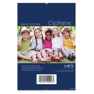 MCS Clip Frames - Front of 4" x 6" frame showing label