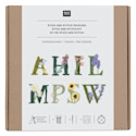 Rico Design Stick and Stitch Embroidery Kit - Colorful Floral Alphabet