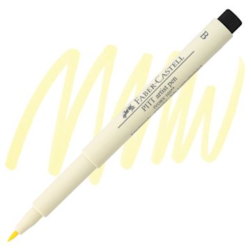 Open in modal - Faber-Castell Pitt Artist Pen - Ivory, Brush Nib pen and swatch
