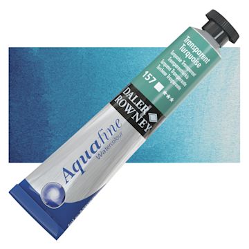 Open in modal - Daler-Rowney Aquafine Watercolor - Transparent Turquoise, 8 ml, Tube and swatch