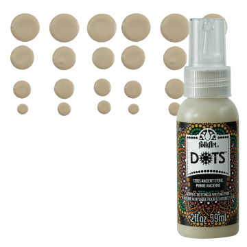 FolkArt Dots Acrylic Paint - Ancient Stone, Swatch with bottle