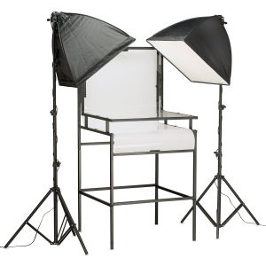 Smith-Victor Floor Stand Photo Shooting Table Complete Kit - 2 LED Softbox Lights