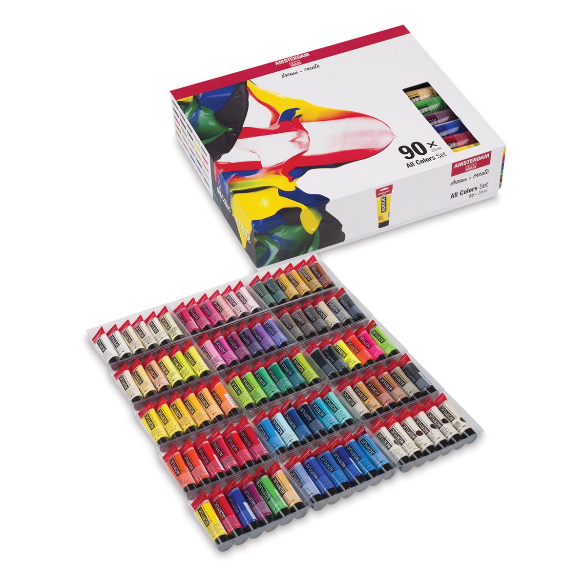 Amsterdam Standard Series Acrylic Paint Set, 20ml, 90-Colors