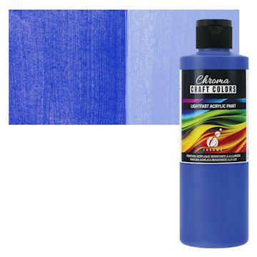 Open in modal - Chroma Craft Colors Acrylic Paint - Egyptian Blue, 8 oz, swatch and bottle