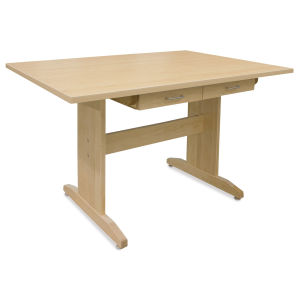 Hann Art Table - 36''H x 60''L x 42''W, Rounded Corner With Drawer, High Pressure Laminate Top