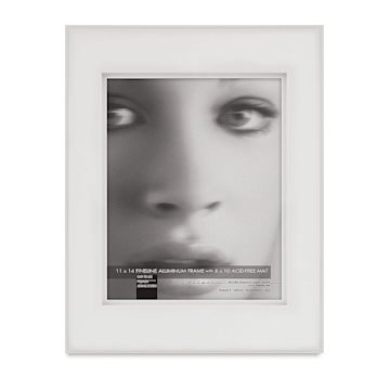 Open in modal - MCS Framatic Frame - White, 11" x 14" w/8" x 10" Opening, Shadow Mat
