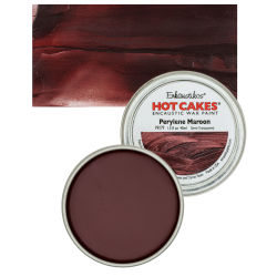 Enkaustikos Hot Cakes Encaustic Wax Paint - Perylene Maroon, 45 ml tin