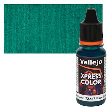 Open in modal - Vallejo Xpress Color Acrylic Paint - Snake Green 18 ml Bottle and Swatch