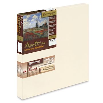 Open in modal - Masterpiece Monet Pro Linen Canvas - 12" x 12", Oil Primed