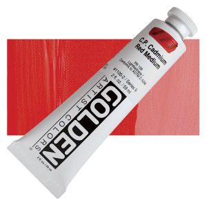 Golden Heavy Body Artist Acrylics - Cadmium Red Medium, 2 oz Tube