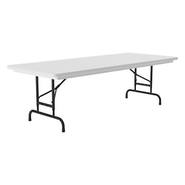 Open in modal - Correll Plastic Resin Folding Table - 30" x 60", Granite, Adjustable Height