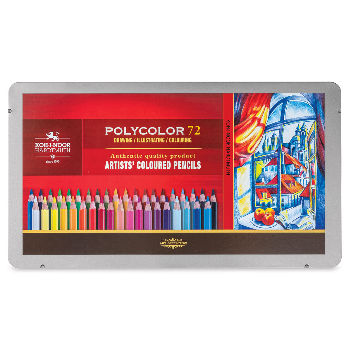 Dry Colored Pencils Set Koh-i-noor Polycolor 3822 3824 in Metal Case High  Quality Grey Brown Portrait Landscape Line for Artist Drawing 