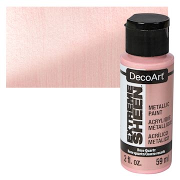 Open in modal - DecoArt Extreme Sheen Metallic Acrylic Paint - Rose Quartz, 2 oz bottle and swatch