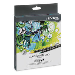 Lyra Aqua Brush Duo Markers - Front of package of Set of 24 Assorted Colors 