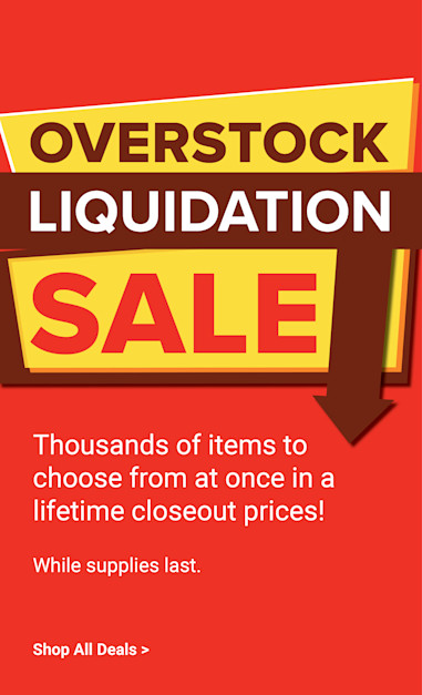 Overstock liquidation sale. Thousands of items to choose from at once in a lifetime closeout prices! While supplies last. Shop liquidation sale deals.