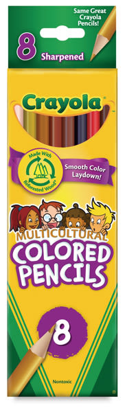 Multicultural Colored Pencils - Front View of Package showing pencil colors