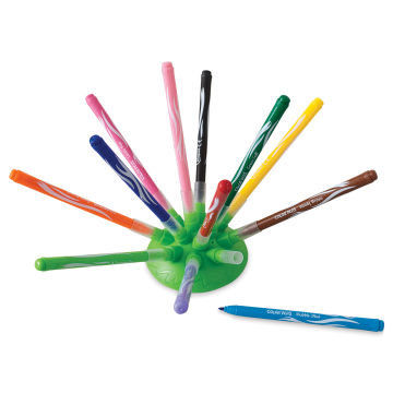 Maped Color'Peps Jungle Fine Tip Markers - 12 Markers shown with unfolding Stand
