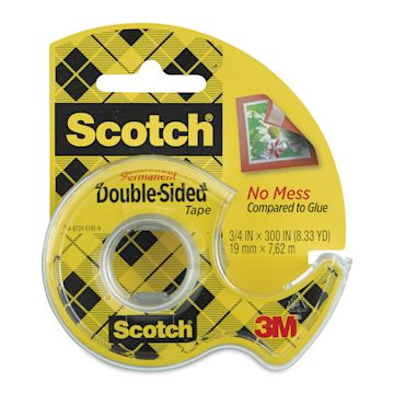Open in modal - Scotch Permanent Double-Sided Tape - 3/4" x 300", front of the packaging in dispenser
