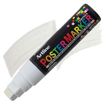 Open in modal - Artline Poster Markers - 12 mm Tip, White marker and swatch