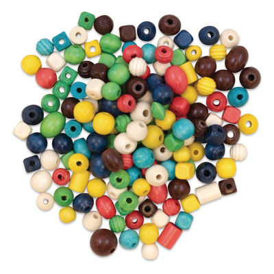 Creativity Street Wood Beads - Assorted Colors, 1 lb, Bag