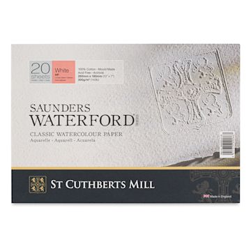Open in modal - Saunders Waterford Watercolor Block - 7" x 10", Hot Press, 140 lb, 20 Sheets (front cover)