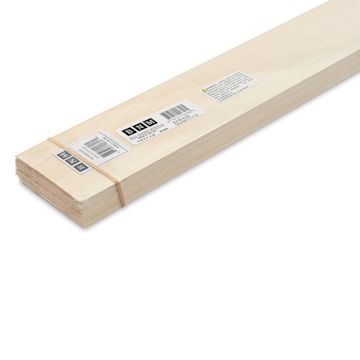 Open in modal - Bud Nosen Basswood Sheets - 1/16" x 3" x 24", 15 Sheets - close-up